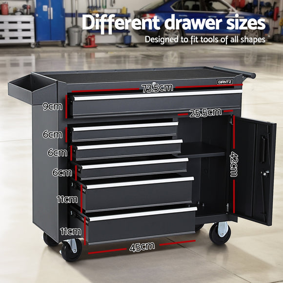 Giantz 6 Drawer Tool Box Chest Cabinet Toolbox Storage Garage Organiser Wheels