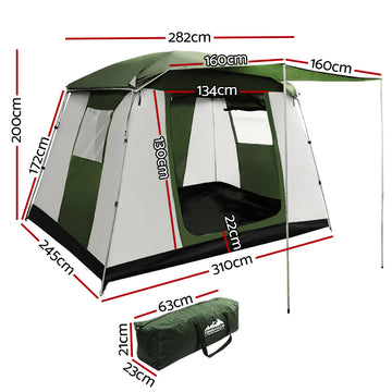 Weisshorn Family Camping Tent 6 Person Hiking Beach Tents Dome Shelter - 0