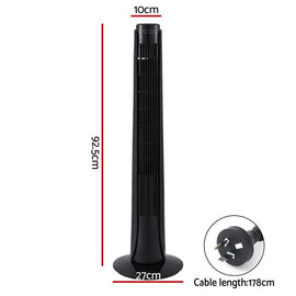 Devanti Tower Fan Oscillating 3 Speeds with Remote 93cm - 0