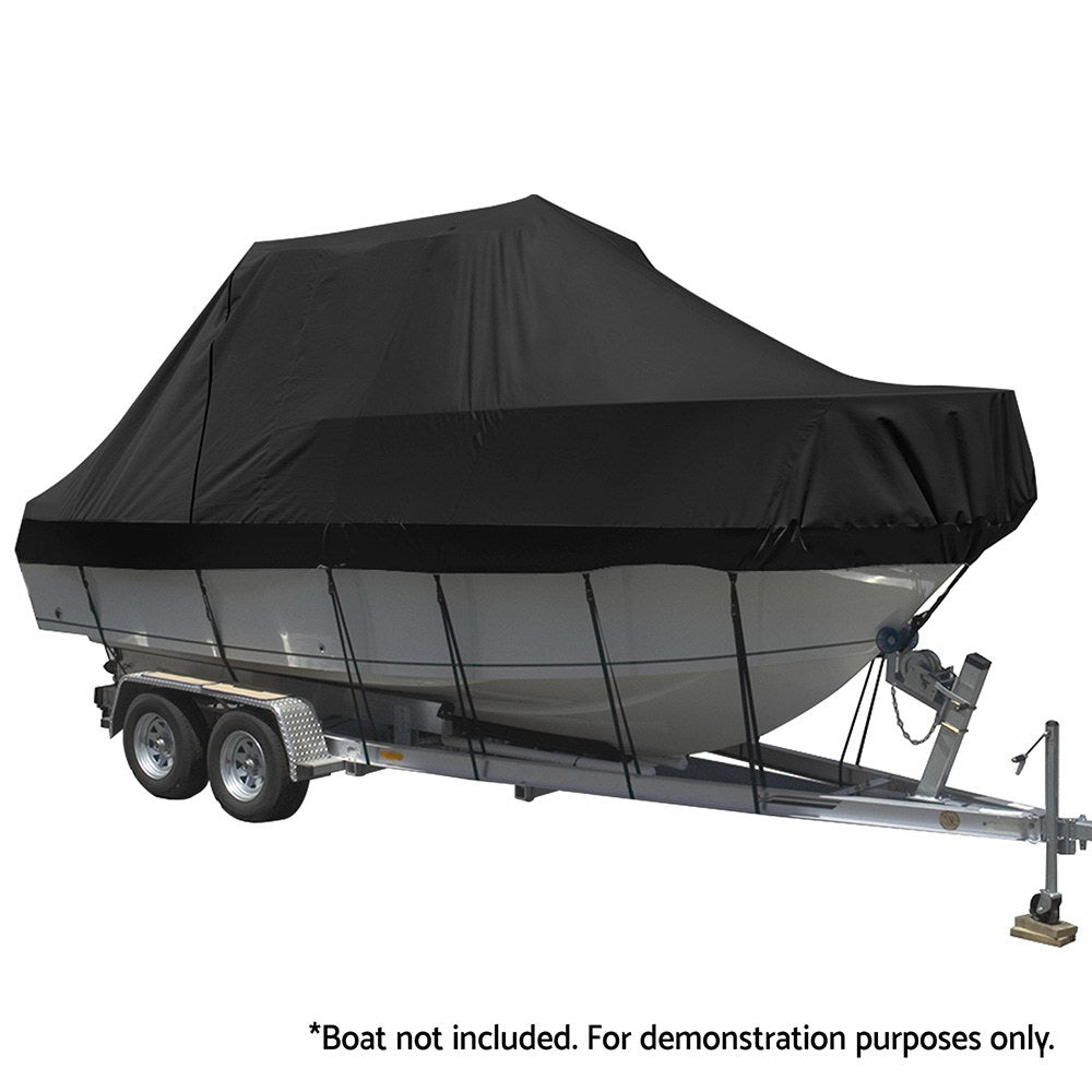 Seamanship Boat Cover 19-21ft Trailerable Jumbo Marine Grade Heavy Duty Black - 0