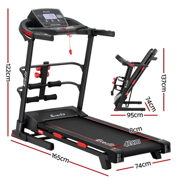 Everfit Treadmill Electric Home Gym Fitness Exercise Machine w/ Sit Up Bar 420mm - 0