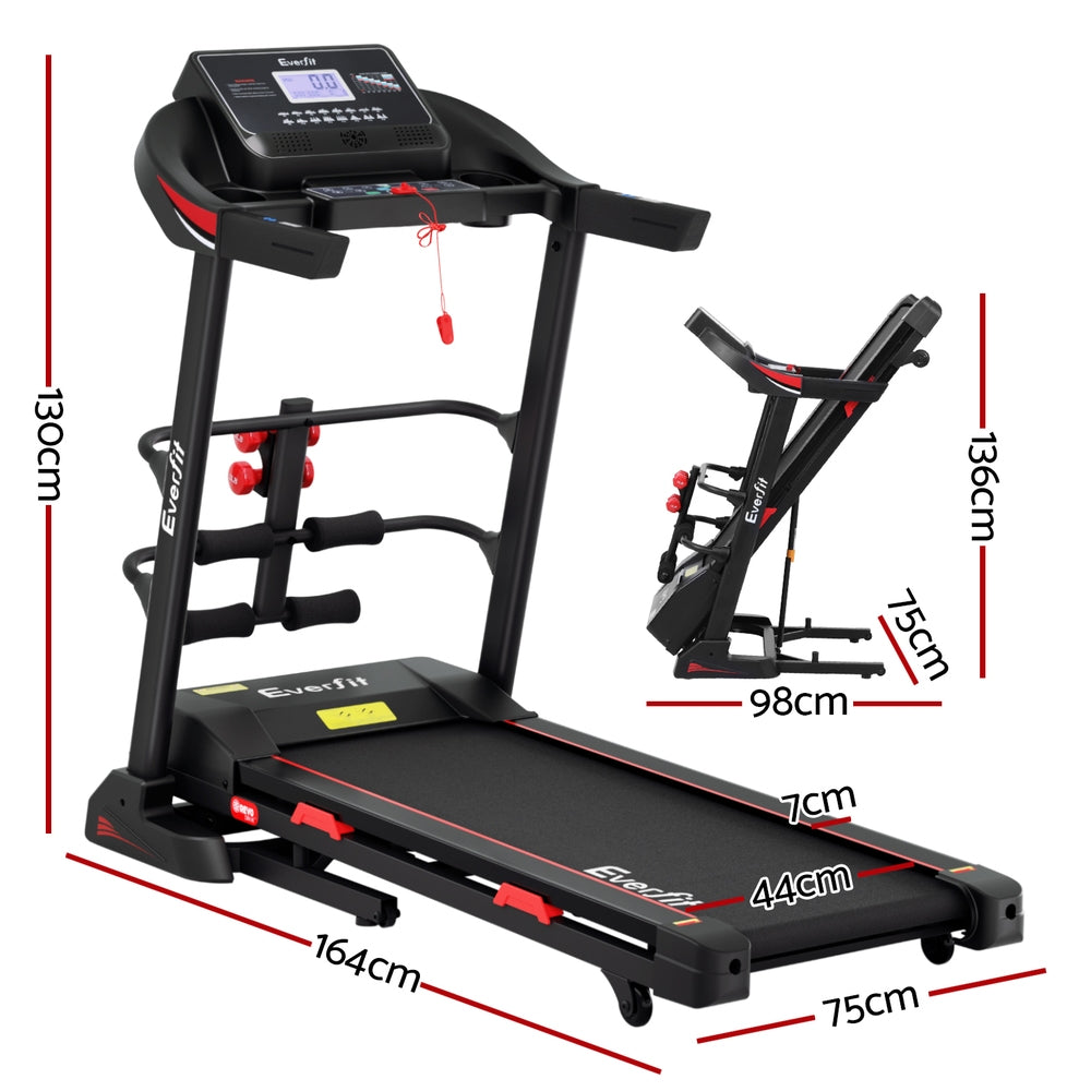 Everfit Treadmill Electric Home Gym Fitness Exercise Machine w/ Sit Up Bar 450mm - 0