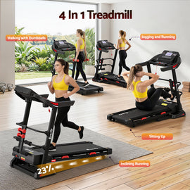 Everfit Treadmill Electric Home Gym Fitness Exercise Machine w/ Sit Up Bar 450mm - 0