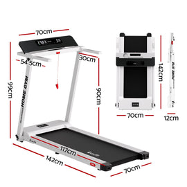 Everfit Treadmill Electric Home Gym Fitness Exercise Fully Foldable 450mm White - 0