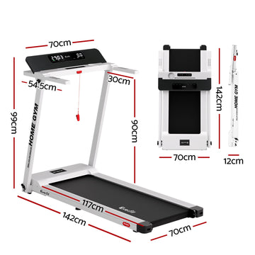 Everfit Treadmill Electric Home Gym Fitness Exercise Fully Foldable 450mm White - 0