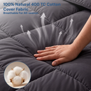 Giselle Bedding Bamboo Charcoal Filling Pillowtop Topper 1000GSM 5cm Thick Pillowtop Pad for Back Pain Relief Washable with 45cm Deep Pocket King-5