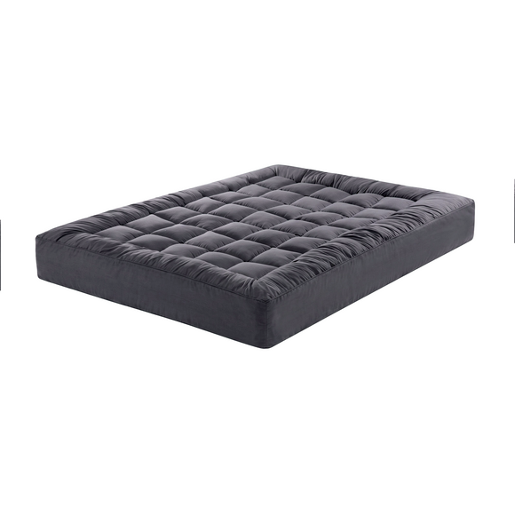 Giselle Bedding Bamboo Charcoal Filling Pillowtop Topper 1000GSM 5cm Thick Pillowtop Pad for Back Pain Relief Washable with 45cm Deep Pocket King