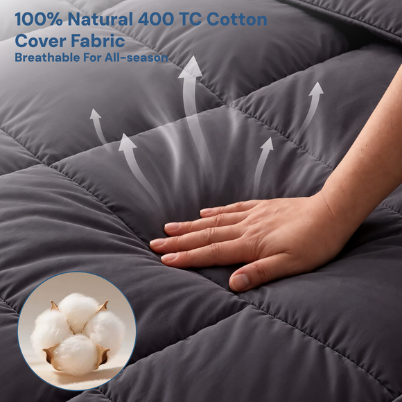 Giselle Bedding Bamboo Charcoal Filling Pillowtop Topper 1000GSM 5cm Thick Pillowtop Pad for Back Pain Relief Washable with 45cm Deep Pocket King Single