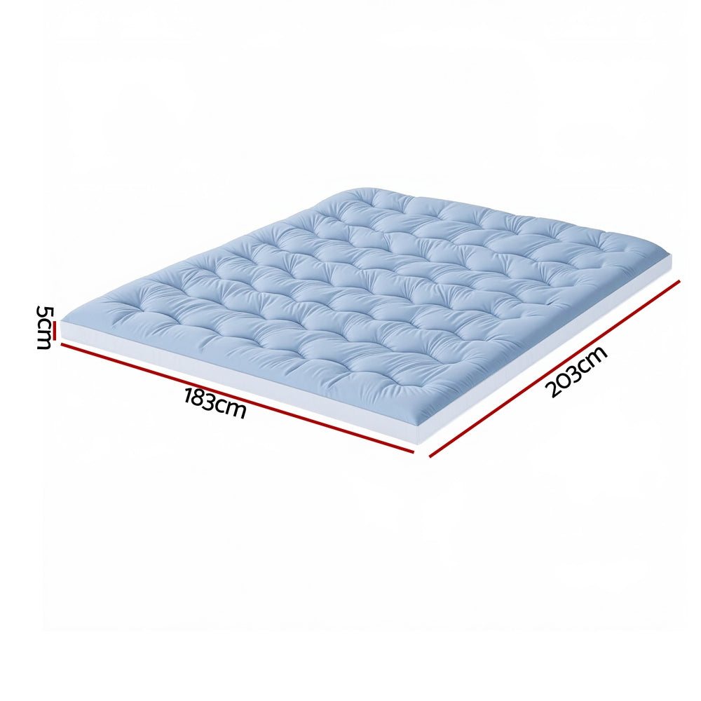 Giselle 5cm Mattress Topper Pillowtop toppers Double-Sided King - 0