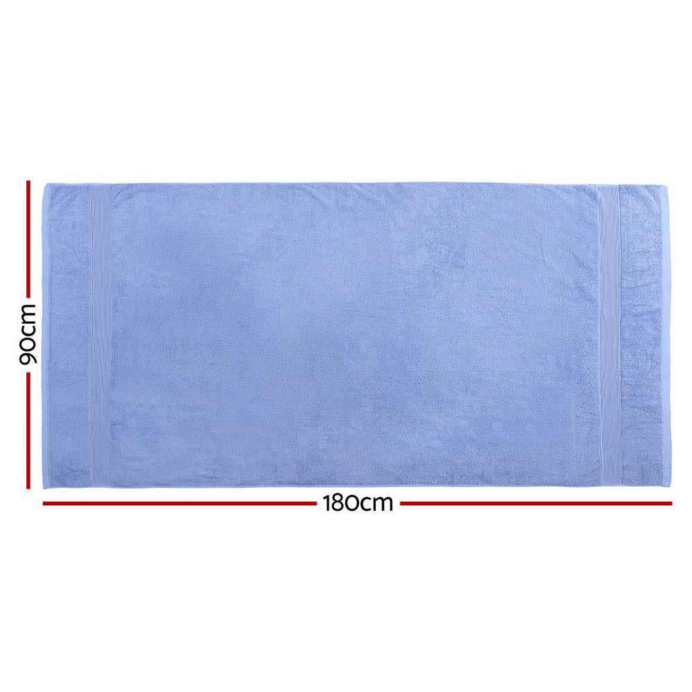 2 Pack Bath Sheets Set Cotton Extra Large Towel Blue - 0