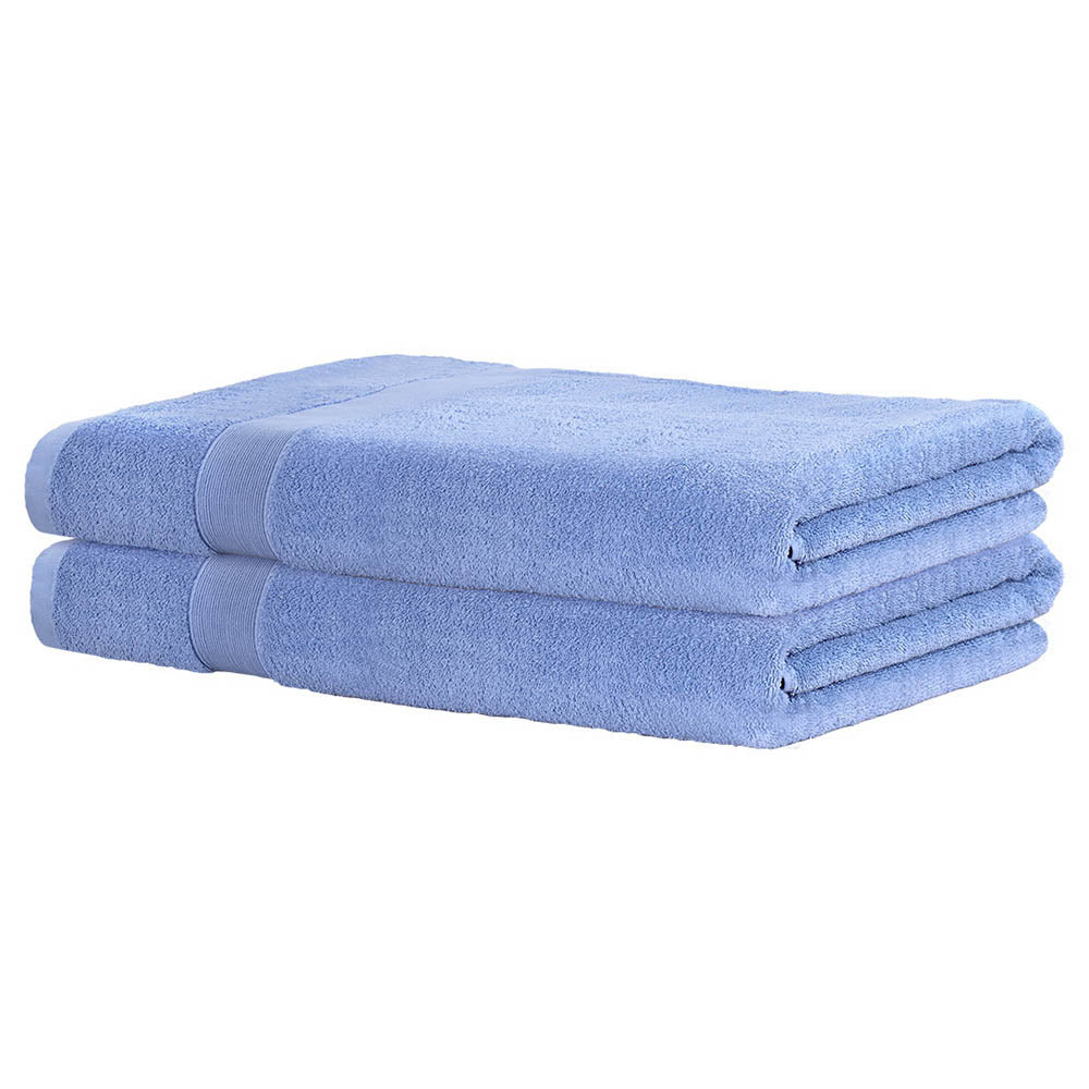 2 Pack Bath Sheets Set Cotton Extra Large Towel Blue