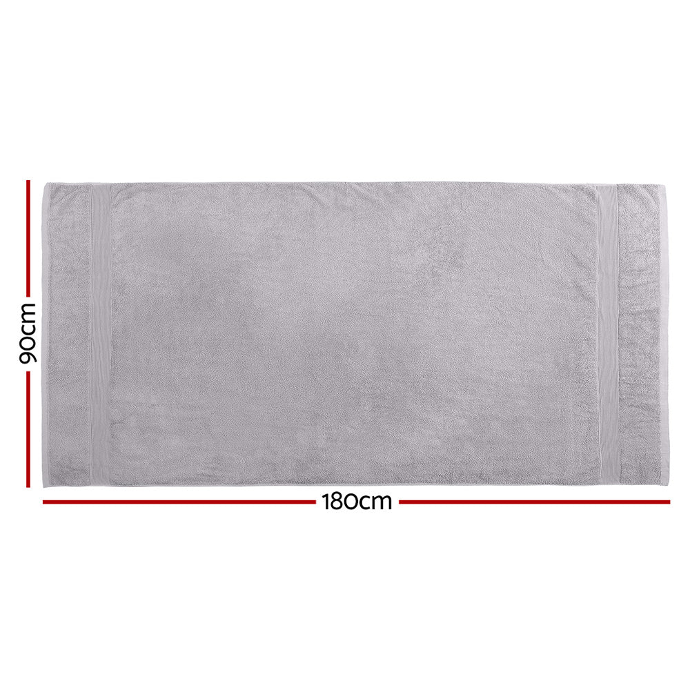 2 Pack Bath Sheets Set Cotton Extra Large Towel Grey - 0