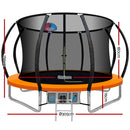 Everfit 10FT Trampoline for Kids w/ Ladder Enclosure Safety Net Rebounder Orange-2