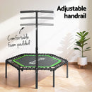 Everfit 48inch Hexagon Fitness Trampoline Rebounder Adjustable Handrail Green-5