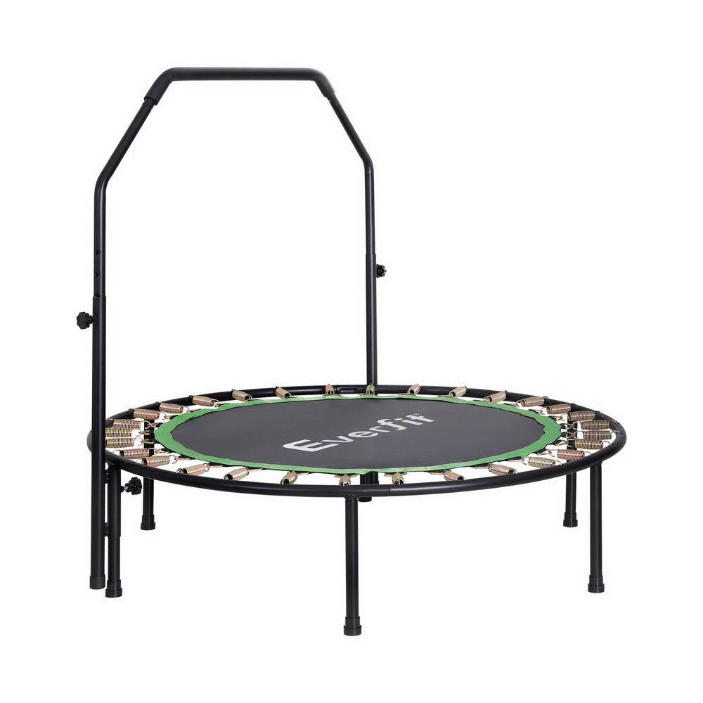 Everfit 48inch Round Trampoline Kids Exercise Fitness Adjustable Handrail Green