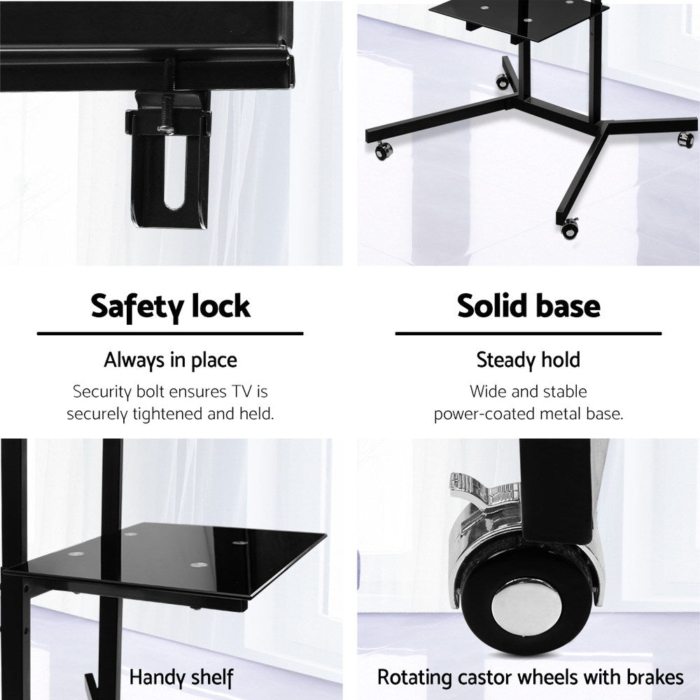 Artiss Mobile TV Stand for 32"-65" TVs Mount Bracket Portable Shelf Trolley Cart