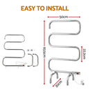 Devanti Electric Heated Towel Rail Rack 5 Bars Freestanding Clothes Dry Warmer-9