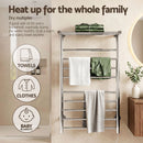 Devanti Electric Heated Towel Rail Rack 14 Bars Wall Mounted Clothes Dry Warmer-6