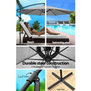 Instahut 3m Outdoor Umbrella Cantilever Beach Garden Patio Grey-6