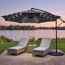 Instahut Outdoor Umbrella 3M Cantilever Beach LED Garden Shade Patio Charcoal-7
