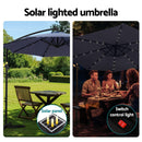 Instahut Outdoor Umbrella 3M Cantilever Beach LED Umbrellas Garden Shade Patio-4