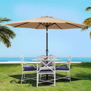 Instahut 3m Outdoor Umbrella Beach Pole Garden Patio Tilt Beige-8