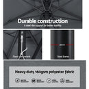 Instahut 3m Outdoor Umbrella Beach Pole Garden Patio Tilt Charcoal-6