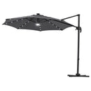 Instahut Outdoor Umbrella 3m Solar LED Offset Cantilever Patio Parasol Charcoal-1