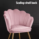 Artiss Armchair Velvet Dining Nursing Lounge Chair Metal Legs Pink-5