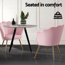 Artiss Armchair Velvet Dining Nursing Lounge Chair Metal Legs Pink-6