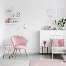 Artiss Armchair Velvet Dining Nursing Lounge Chair Metal Legs Pink-7