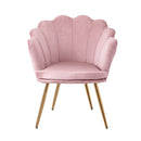 Artiss Armchair Velvet Dining Nursing Lounge Chair Metal Legs Pink-8
