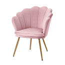 Artiss Armchair Velvet Dining Nursing Lounge Chair Metal Legs Pink-9