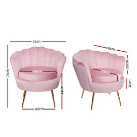 Artiss Armchair Velvet Pink Callista - 0