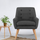 Artiss Armchair Linen Fabric Anne Charcoal-7