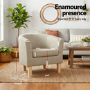 Artiss Armchair Tub Chair Beige Abby-3