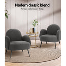 Artiss Armchair Boucle Charcoal Hanes-5