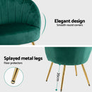 Artiss Armchair Velvet Green Eloise-9