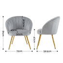 Artiss Armchair Velvet Grey Eloise-3