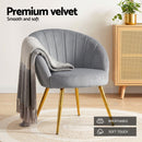 Artiss Armchair Velvet Grey Eloise-6