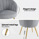 Artiss Armchair Velvet Grey Eloise-9