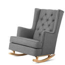 Artiss Rocking Chair Armchair Linen Fabric Grey Gaia-1