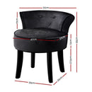 Artiss Vanity Stool Velvet Black Abella-2