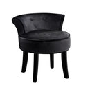 Artiss Vanity Stool Velvet Black Abella-1