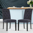Artiss Dining Chairs Set of 2 Linen Parsons Chair Dark Grey-8