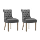 Artiss Dining Chairs Set of 2 Linen French Provincial Grey-1