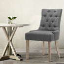 Artiss Dining Chairs Set of 2 Linen French Provincial Grey-7
