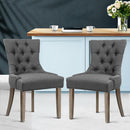 Artiss Dining Chairs Set of 2 Linen French Provincial Grey-8