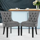 Artiss Dining Chairs Set of 2 Velvet French Provincial Grey-8