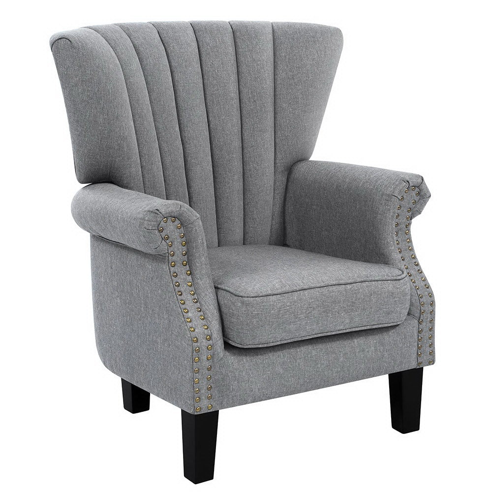 Artiss Armchair Wingback Grey Andrew - 0